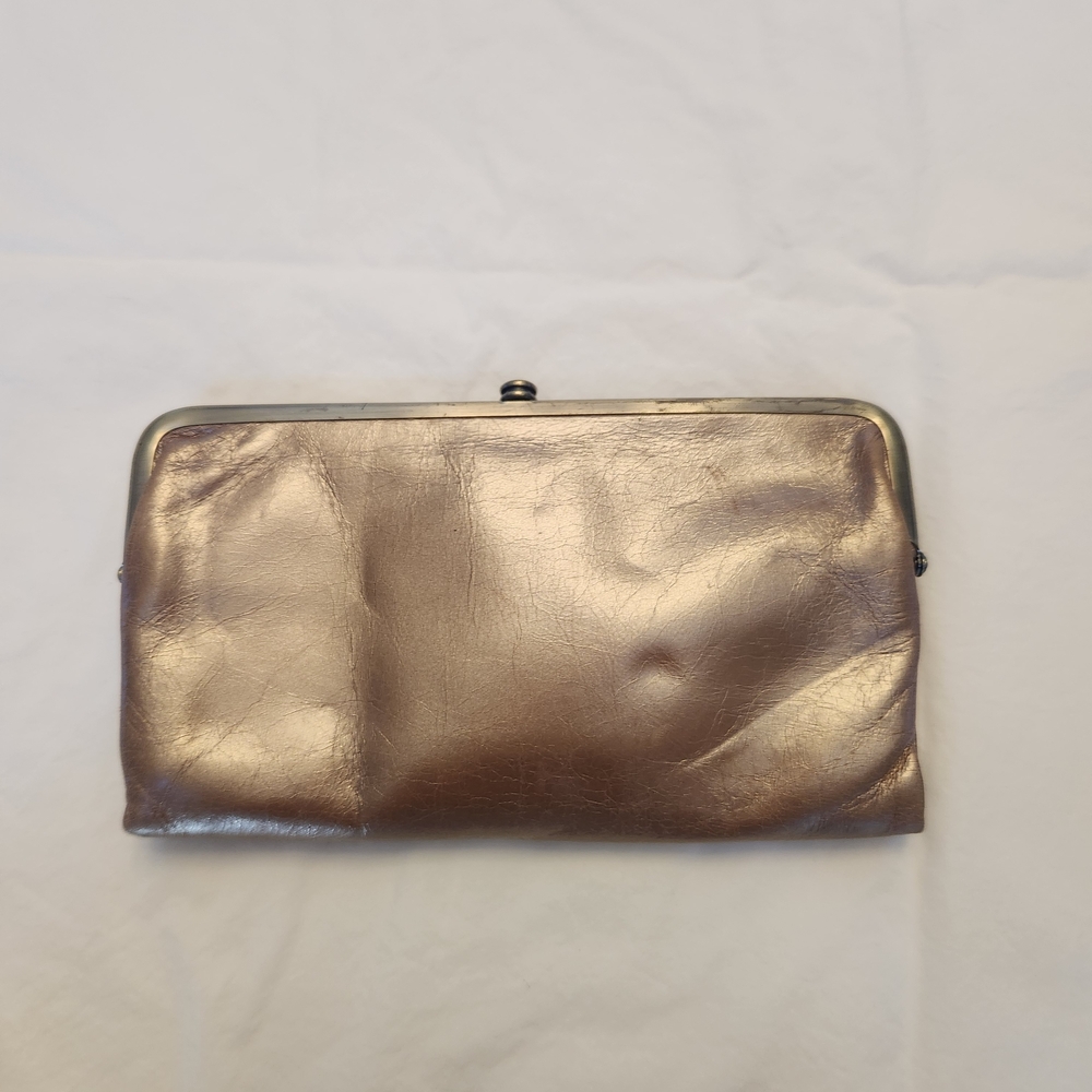 HOBO Shimmering Rose Gold Clutch